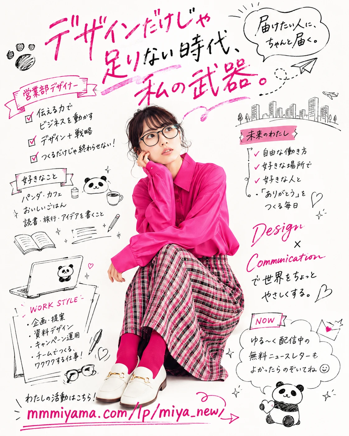 プロフィールから手描き広告ビジュアルの生成作例