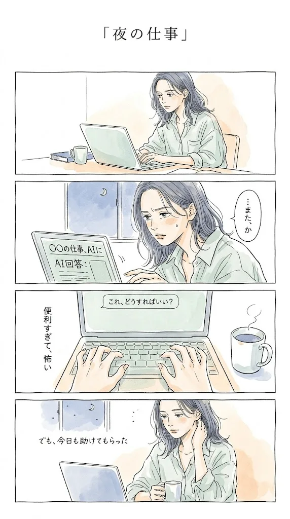 4コマ・女性向け雑誌風｜スタイリッシュCの生成作例