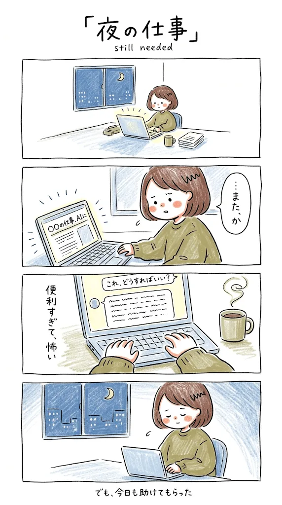 4コマ・女性向け雑誌風｜ゆるかわAの生成作例