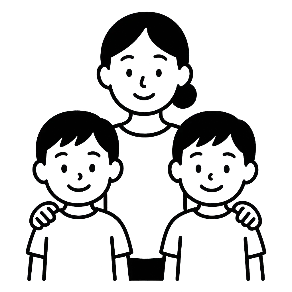 シンプルモノクロ線画｜かわいいの生成作例