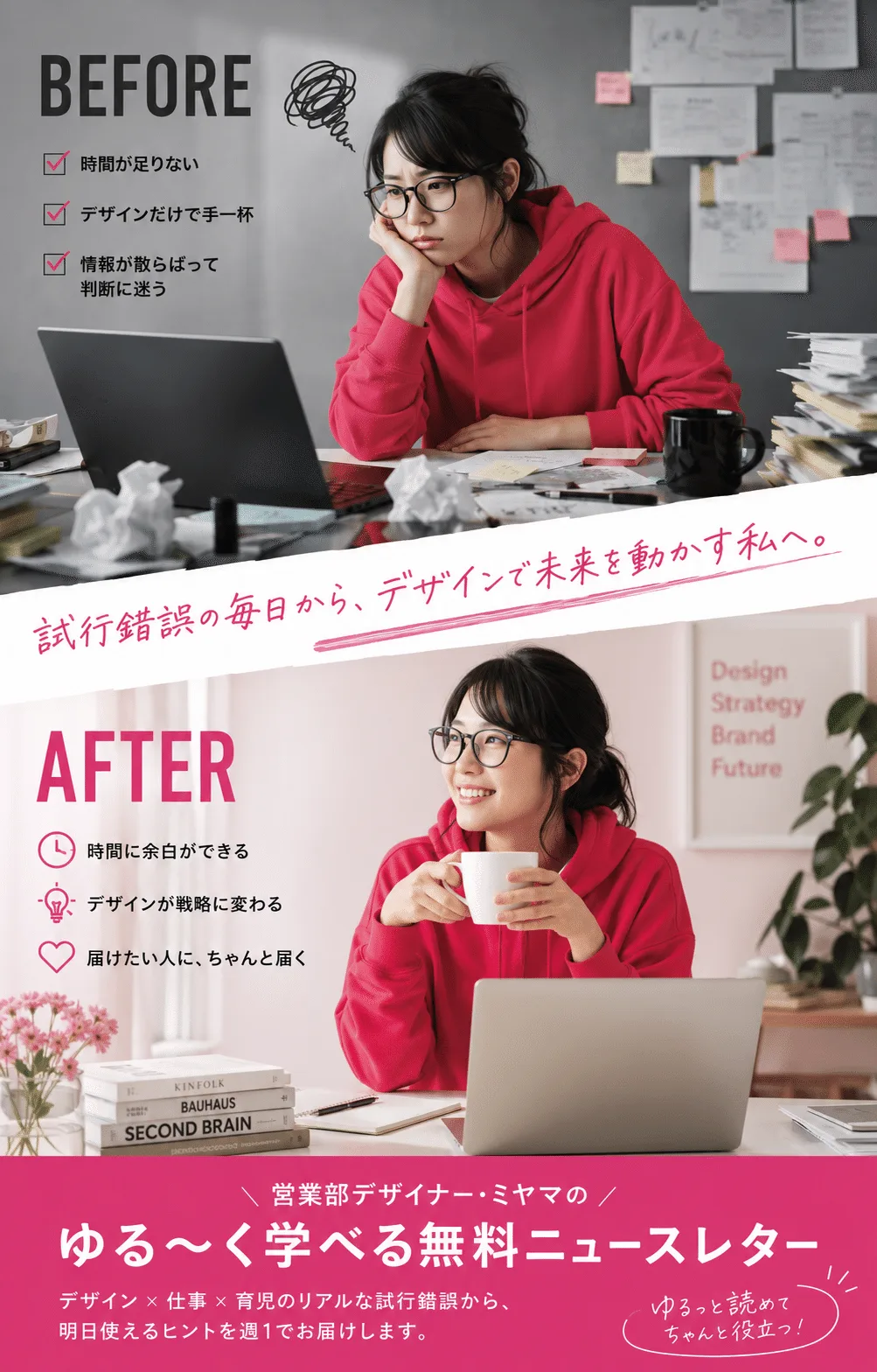 ビフォーアフター二分割ポスターの生成作例