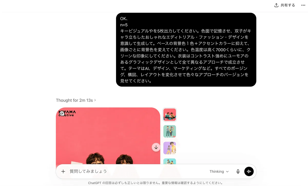 ブランドのキービジュアルの生成作例
