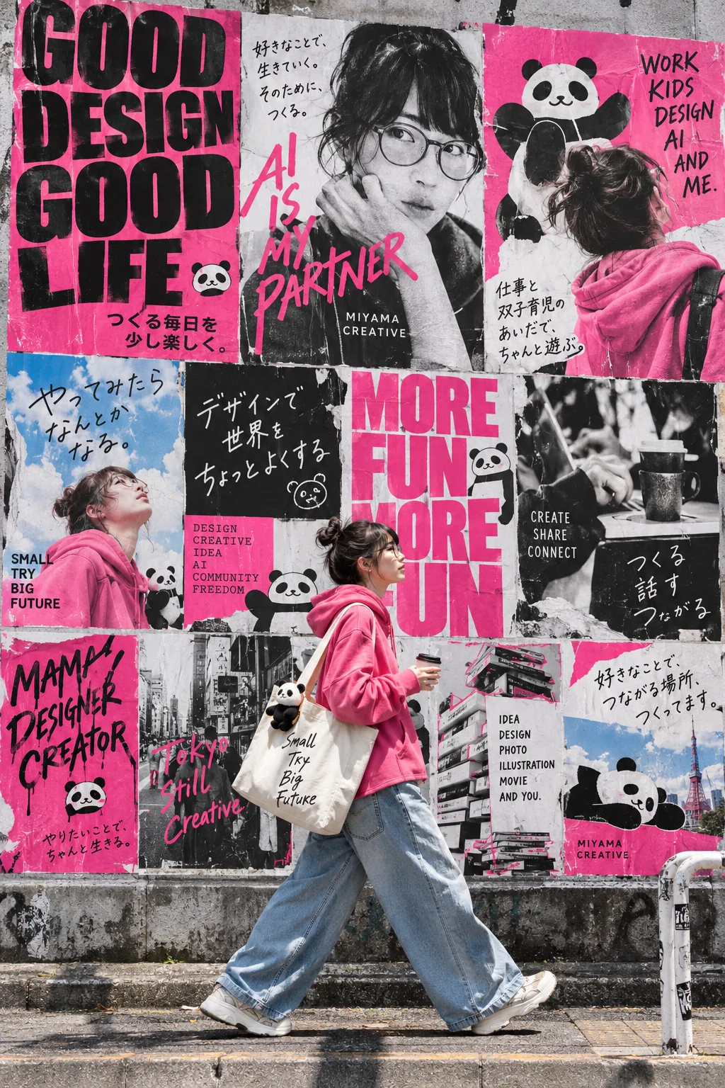 街角ポスター×ブランド人格フォトコラージュの生成作例