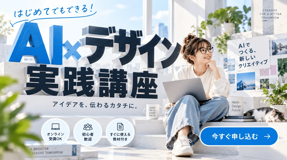 文字が主役の3Dアイキャッチ｜控えめverの生成作例
