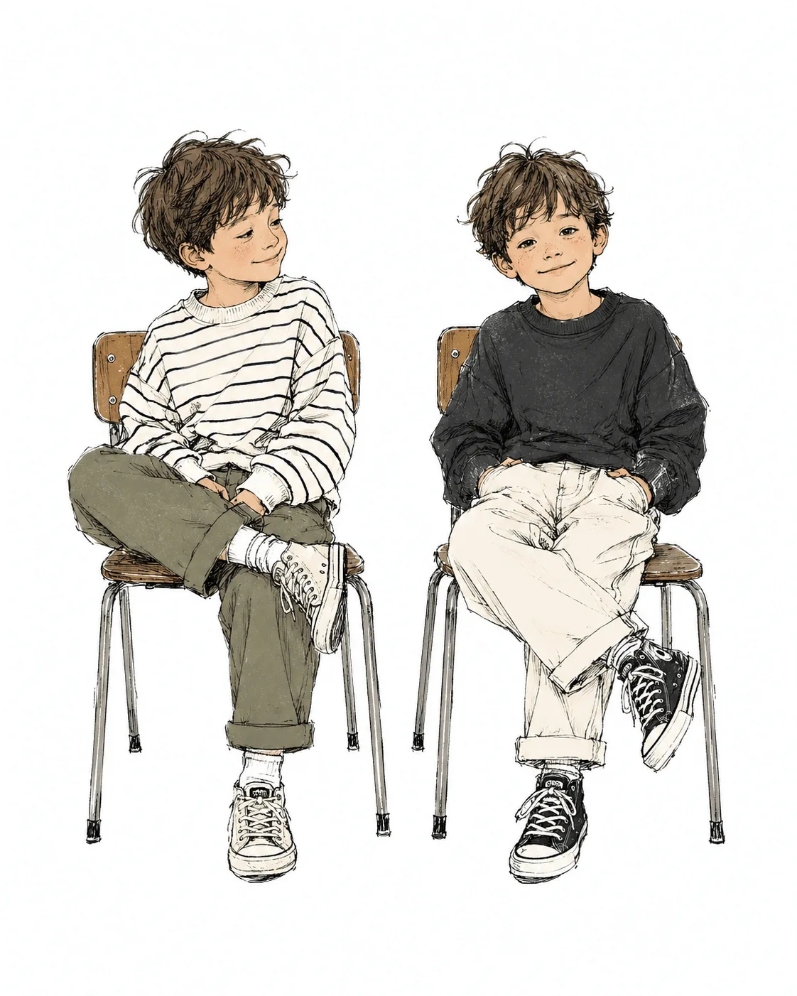 セミリアルなイラスト｜外国風の生成作例