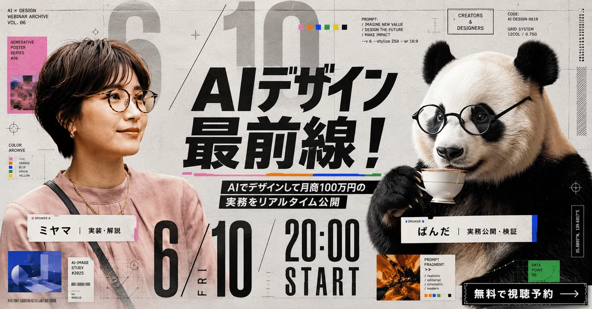 対談ウェビナー｜モダンなエディトリアル・タイポグラフィーの生成作例