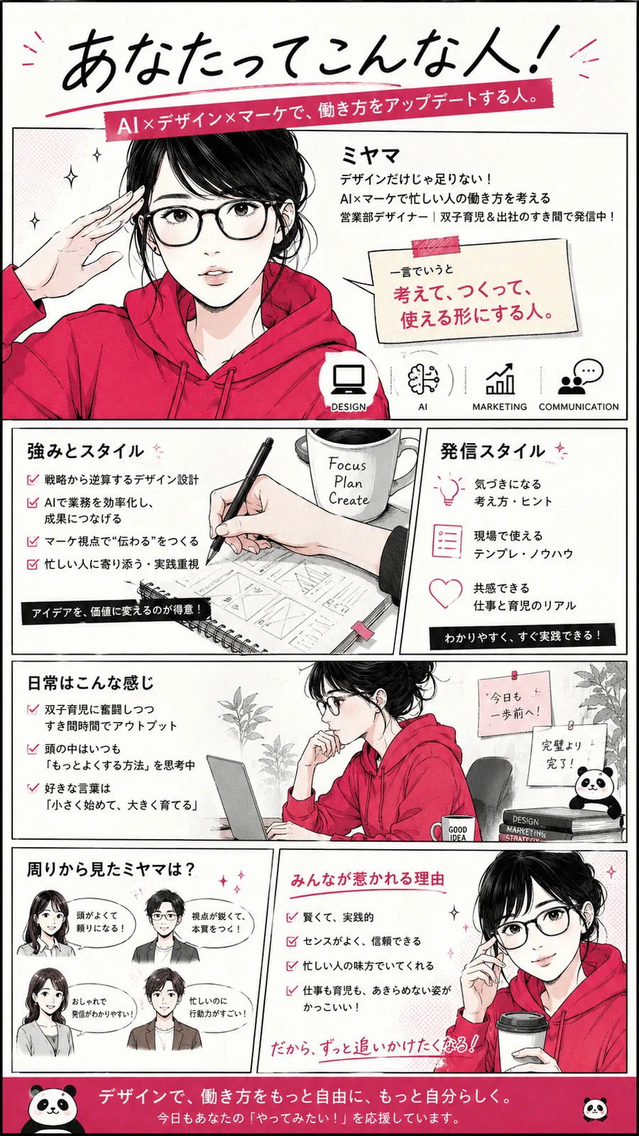 手描き風漫画｜「あなたってこんな人」診断の生成作例